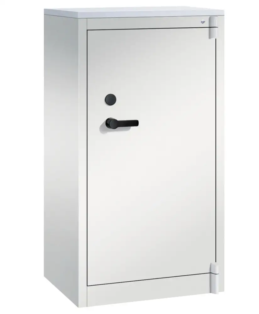 Armadio antincendio C+P Certos, con porte a battente, 650 x 500 x 1226 mm, grigio chiaro