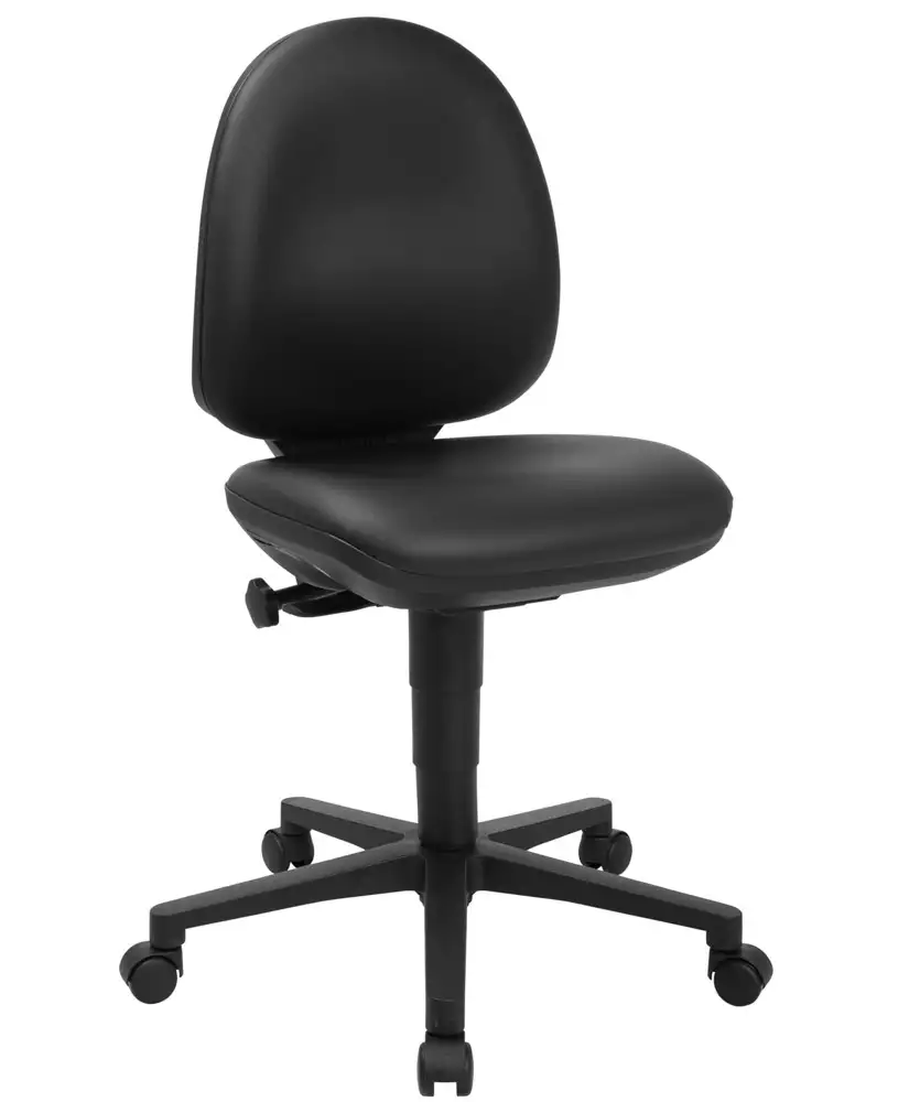 Sedia girevole da lavoro TopStar Tec 50, con base a croce in plastica, sedile in ecopelle