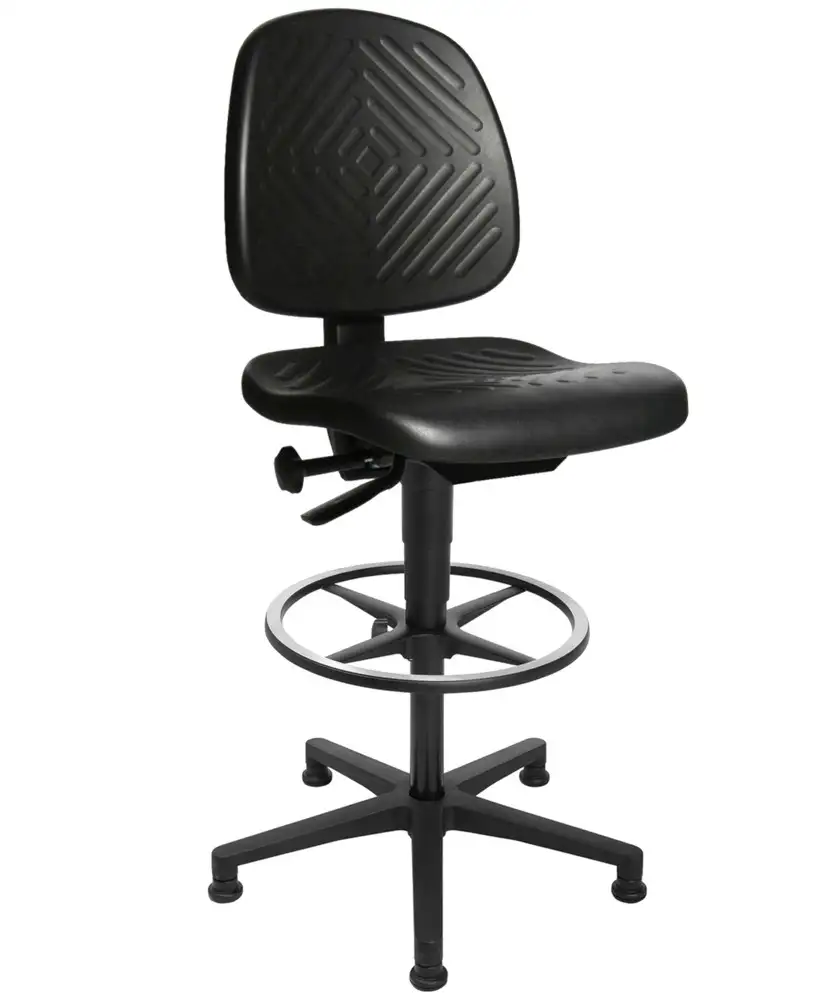 Sedia girevole da lavoro TopStar Tec 40 Counter, con base a croce in plastica, sedile schiuma di PU