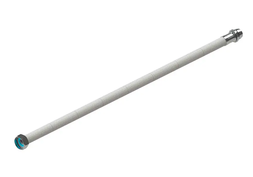 Tubo flessibile per doccia, lunghezza 700 mm, ghiera di raccordo fil 1 dritta con guarniz. piatta