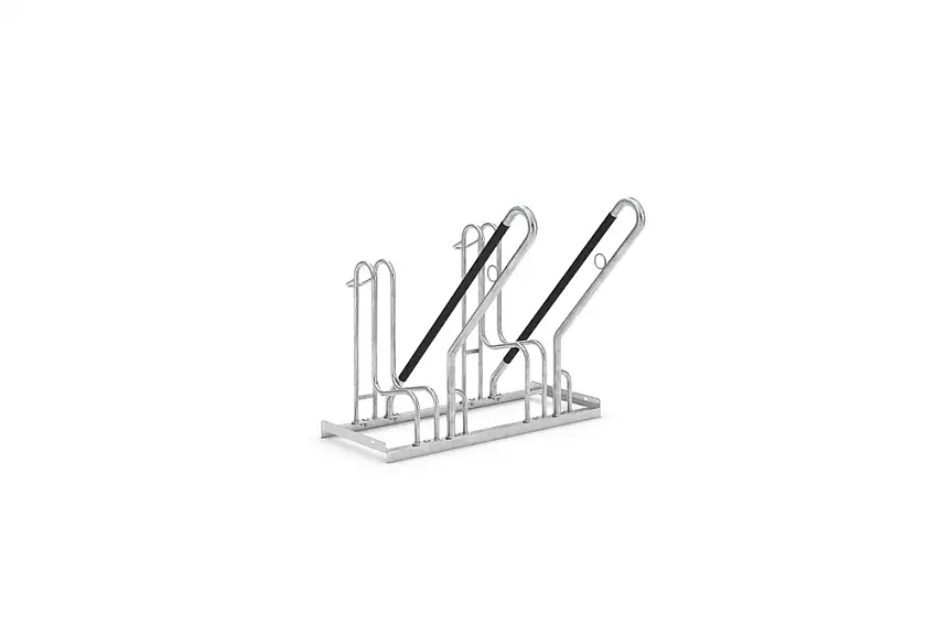 Rastrelliera per bici 4702 XBF, staffe rialzate,L 1000mm, collocazione libera, 2 posti