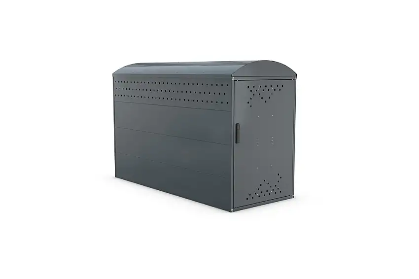 Dep. Bikebox in lam. d'acc., per biciclette, biciclette a pedalata assist., e-bike, 850x2050x1350mm