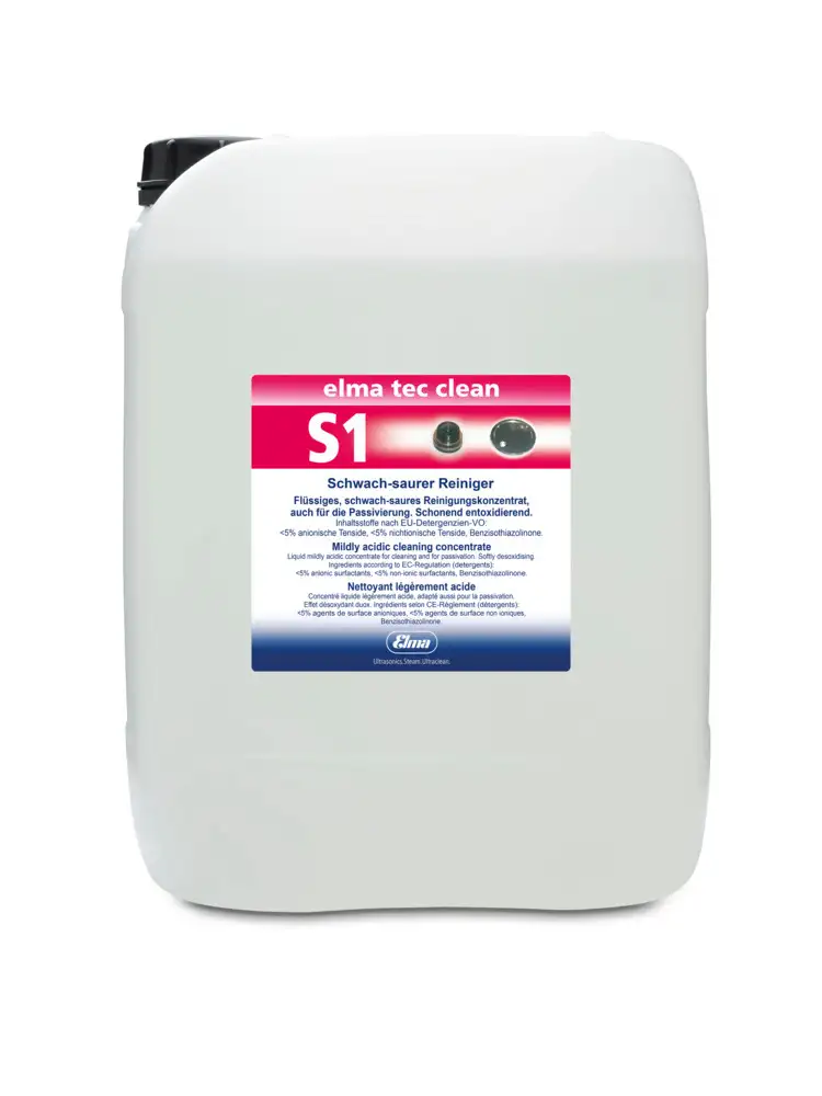 Detergente Elma Tec Clean S1 per apparecch. a ultrasuoni, debolmente acido, concentrato, 25 litri