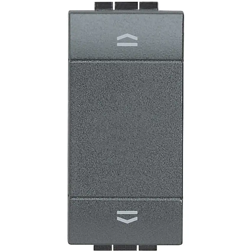 BTICINO L4037N - Pulsante Doppio Interbloccato 10A 250 Vac - Antracite - LivingLight