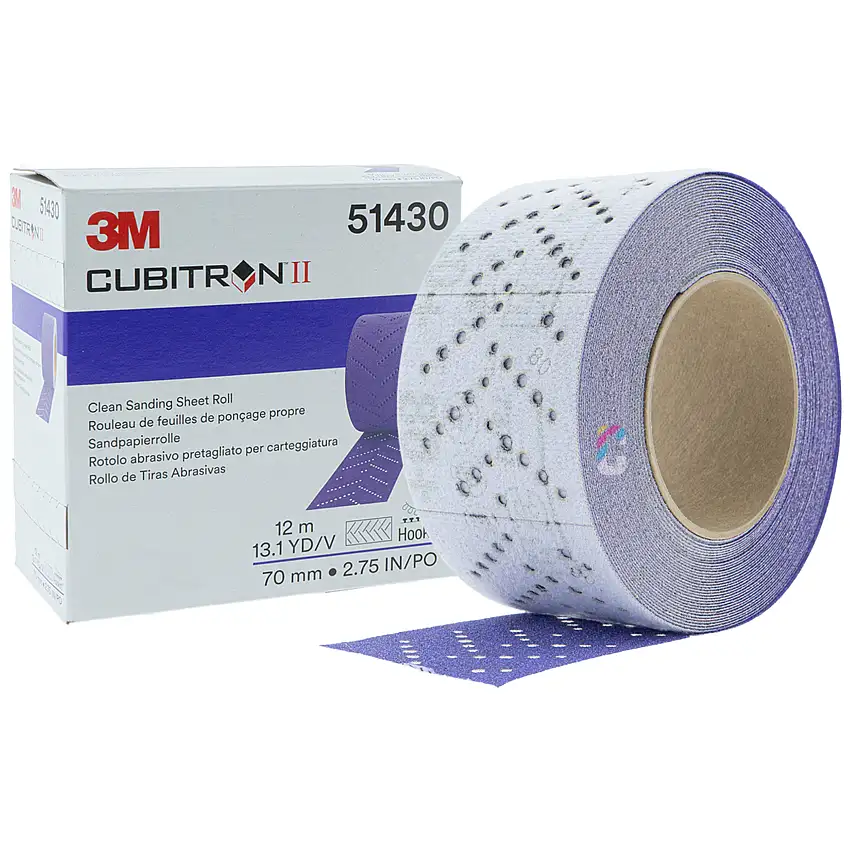 3M 737U Cubitron II Hookit Clean Strisce Abrasive - Rotolo 70mm x 12 Metri