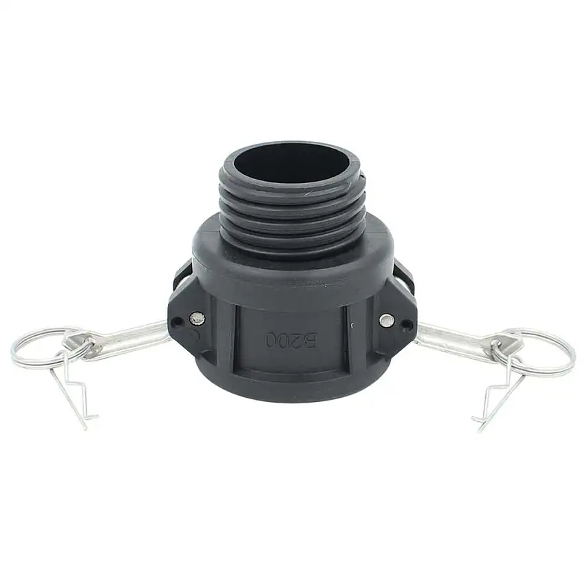 Adattatore per cistern., Camlock 2 tipo B, su filett. grossa S60x6 esterna, conf. 3 pezzi