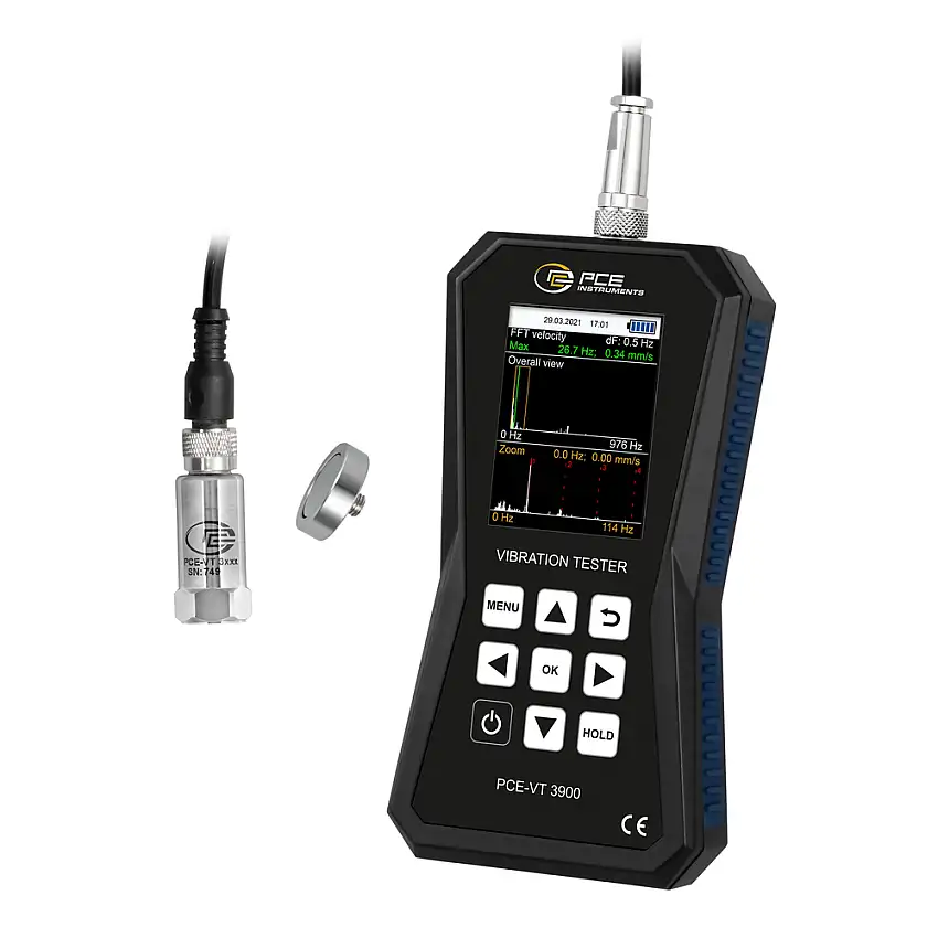 Vibrometro PCE-VT 3900, misura le vibrazioni, con modo FFT e datalogger