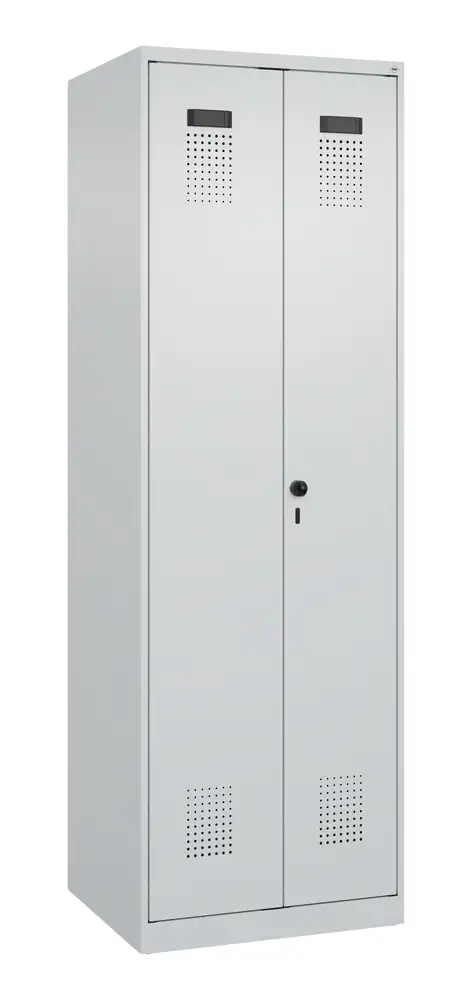 Armadio Cabo-Plus C+P per biancheria, 2 scomparti, 600x500x1850 mm, grigio chiaro, a pavimento