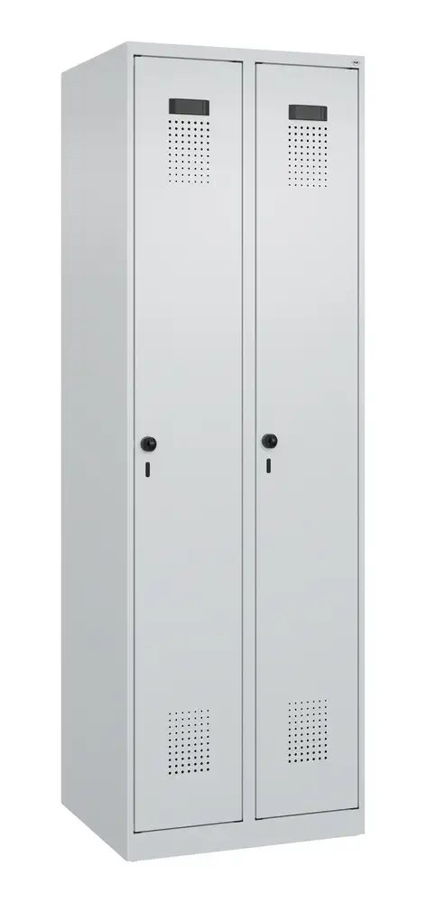 Armadio Cabo-Plus C+P per biancheria, 2 scomparti, 600x500x1850 mm, grigio, a pavimento
