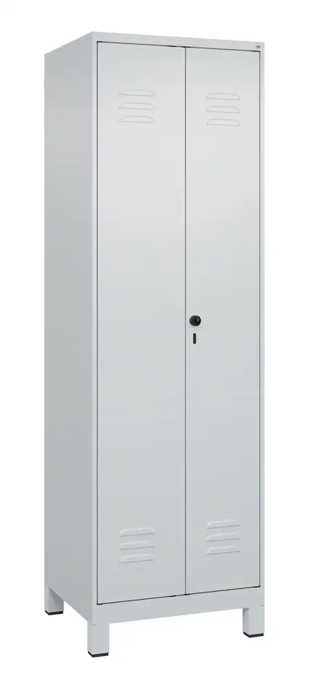 Armadietto spogliatoio Cabo C+P, ante complanari, 600x500x1950mm, grigio chiaro, con piedini