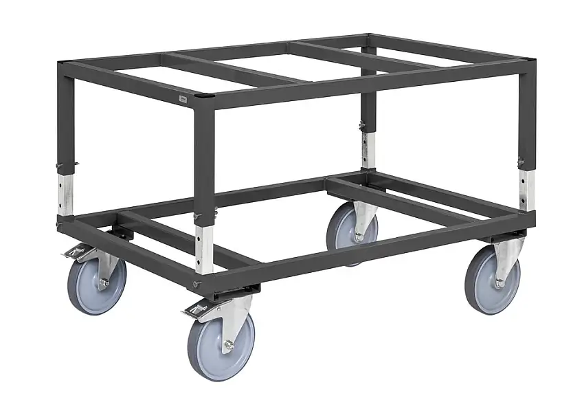 Carrello Kongamek p.Europallet, regol.in altezza, mm x1200x800x655, funzione di stop