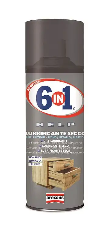 6in1 Help Lubrificante Secco 400ml - Lubrificazione e Protezione Senza Grasso per Meccanismi e Superfici Sottoposte a Usura Arexons