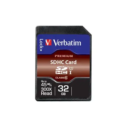 Verbatim Premium U1 SDHC 32GB* Memory Card 43963 / Segshop | Verbatim Premium U1 SDHC 32GB* Memory Card 43963