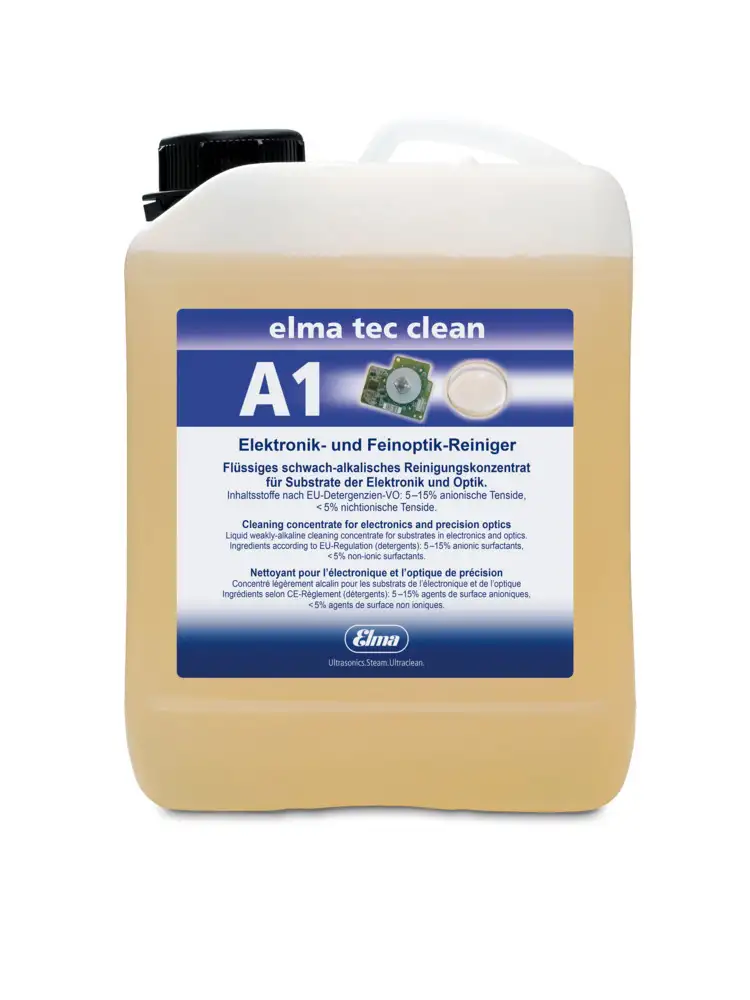 Detergente Elma Tec Clean A1 per apparecch. a ultrasuoni, leggermente alcalino, concentrato, 2,5 l.