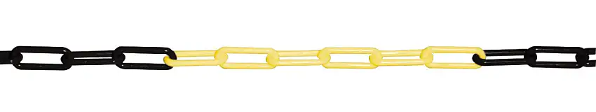 Catena di sbarramento in plastica, lung. 10 m, nero/giallo, diametro 6 mm