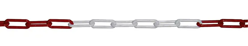Catena di sbarramento in plastica, lung. 10 m, rosso/bianco, diametro 6 mm
