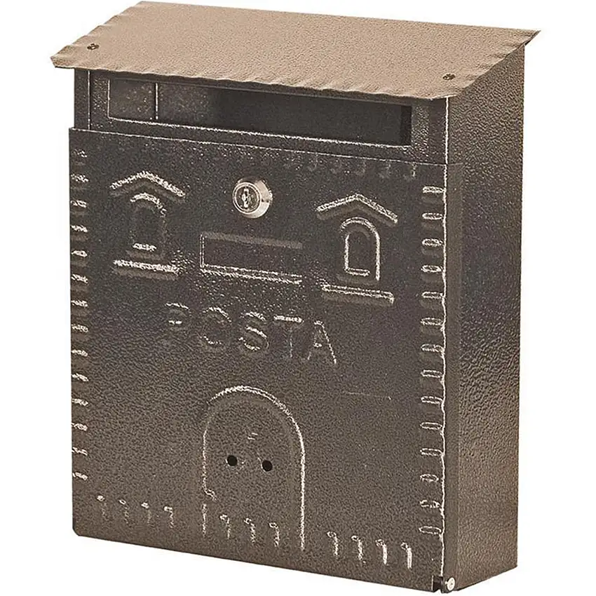 Cassetta postale Bronzo verniciata a polvere h 39 cm montaggio a parete