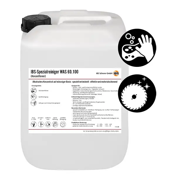 Detergente speciale IBS WAS 60.100, per rimozione della resina, concentrato, alcalino, 20 litri