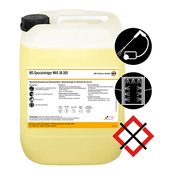 Detergente speciale IBS WAS 30.300, detergente multiuso, senza etichetta, alcalino, 20 litri