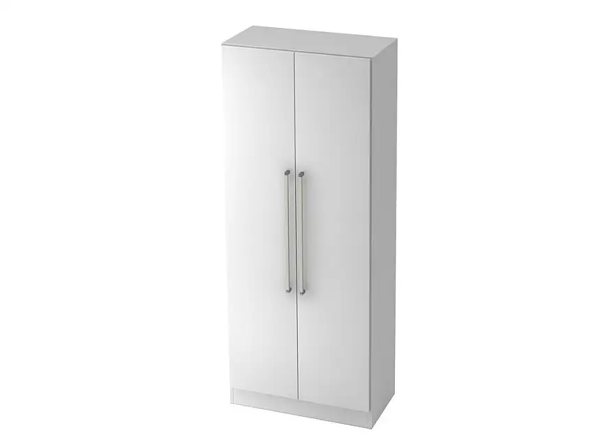 Armadio per ufficio, per doc./raccoglitori, mascherina per zoccolo, 800x420x2004mm, bianco/bianco
