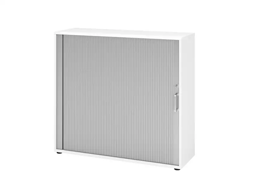 Armadio con serranda avvolg., orizzontale, per docum. e raccoglitori, 1200 x 400 x 1100 mm, bia/arg.