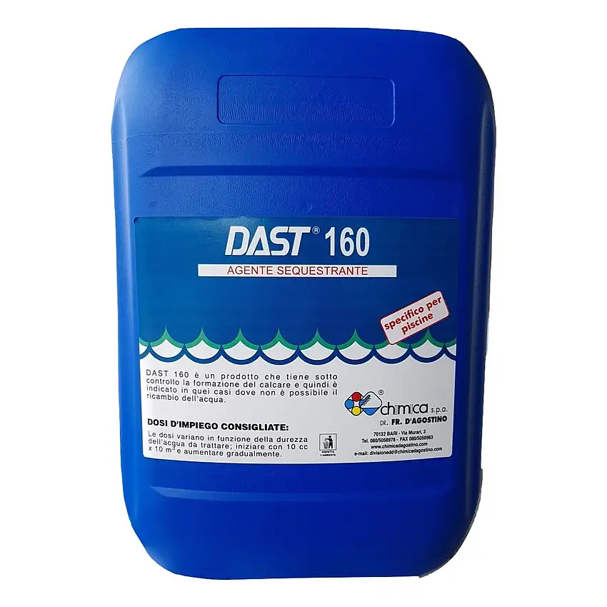 Agente sequestrante liquido "Dast 160" anticalcare professionale per piscina