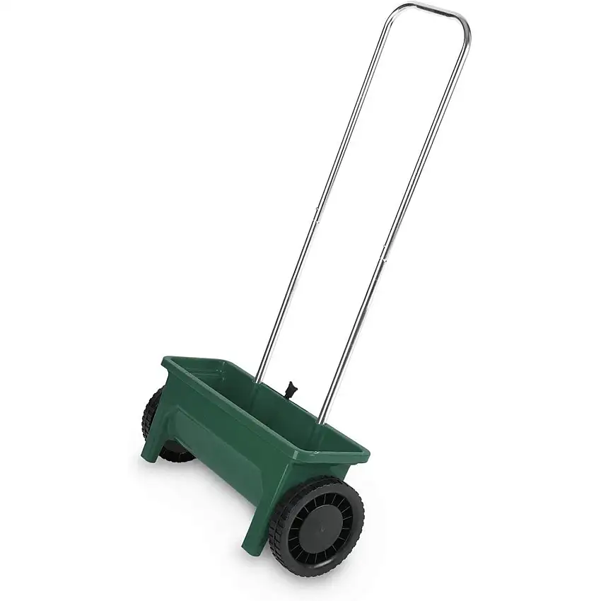Carrello concimatore da 12 lt con ruote, spargi concime e sale seminatore manuale