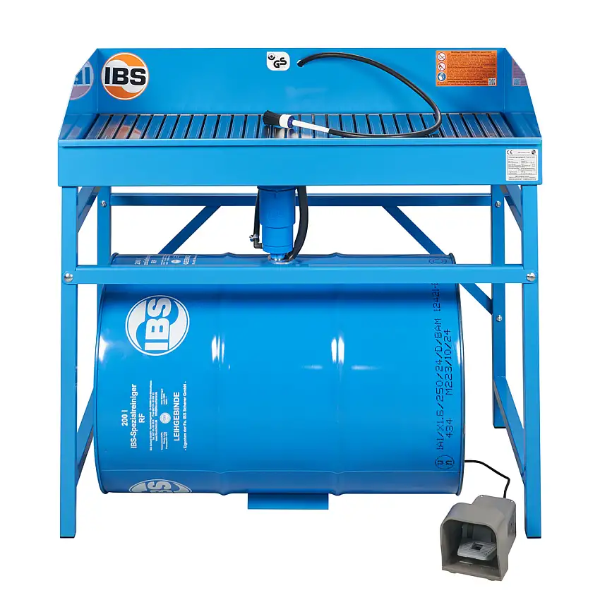 Apparecc. lavaggio pezzi IBS M-500, versione carichi pesanti, con collegamento per fusto da 200 l.