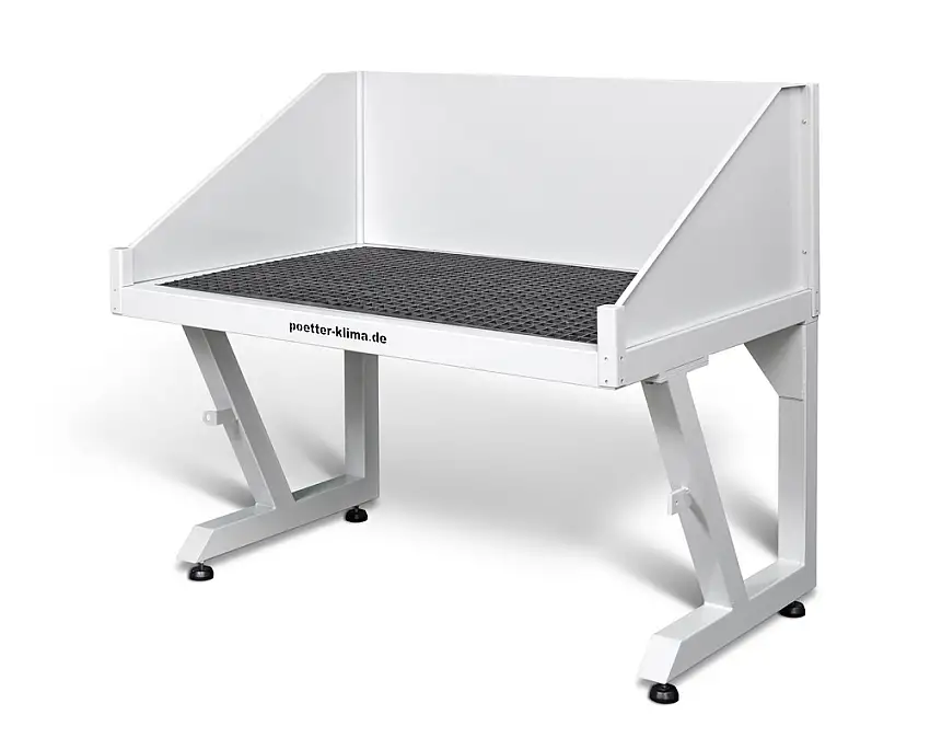 Tavolo con aspir. sottopavimento, superficie di lavoro L 1000 x P 900mm, con modulo e vasca piana
