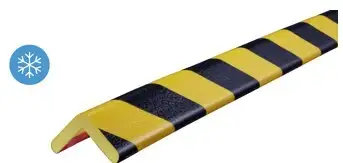 Protezione angolare Knuffi®, tipo H-Frost, autoadesiva, lunghezza 1 m, giallo/nero, 47 x 35 mm