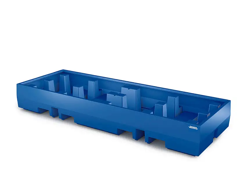 Vasca di raccolta in PE per 4 fusti da 200 litri / 2 Europallet, volume di raccolta 520 litri