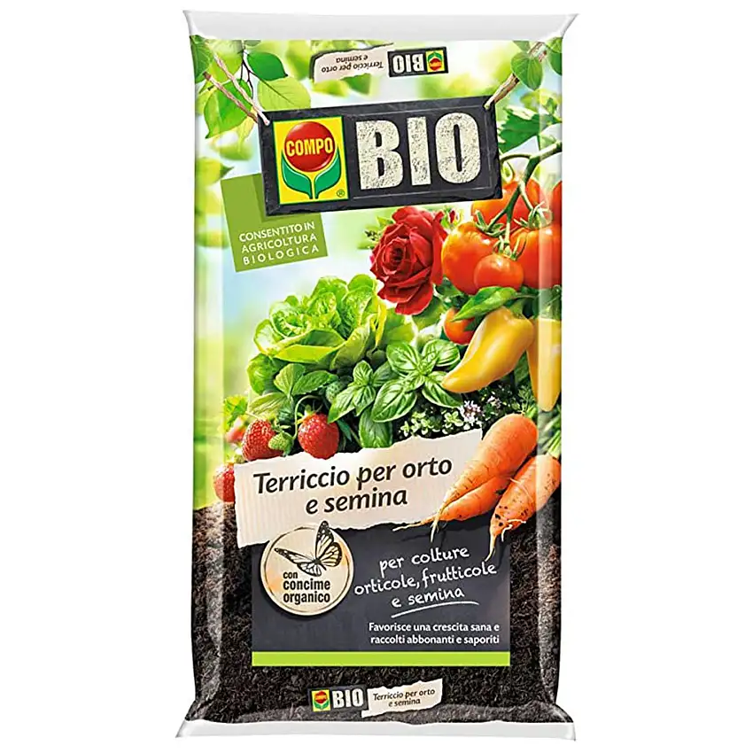 Terriccio bio per orto e semina substrato professionale Biologico Lt 50