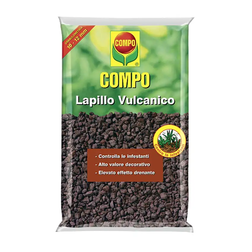 Lapillo vulcanico rosso pacciamante naturale per piante e vasi Lt 33