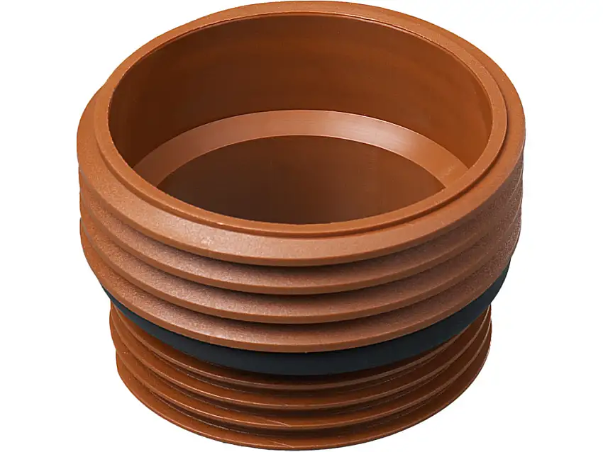 Adattatore filettato PP, esterno-esterno, S 56x4 (Tri-Sure) su S 64x5, marrone