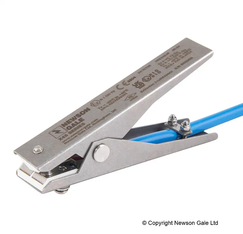 Pinza di messa a terra 120 mm per sistemi monitoraggio messa a terra, Quick-Connect, ATEX