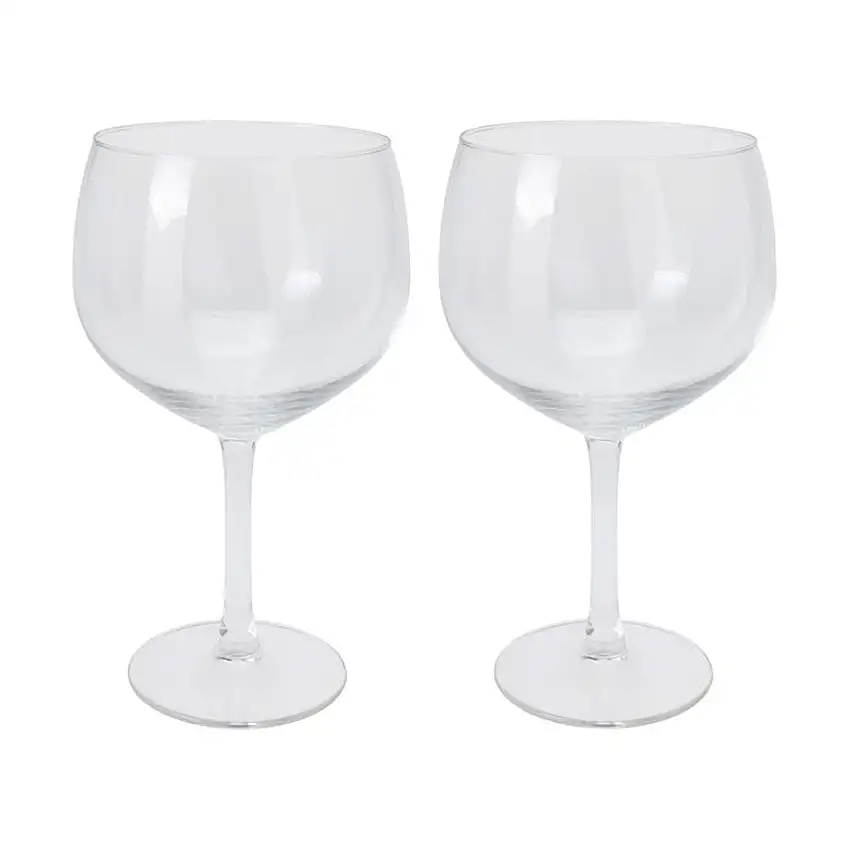 Calici decorativi Gin Tonic in vetro trasparente 650 ml set da 2