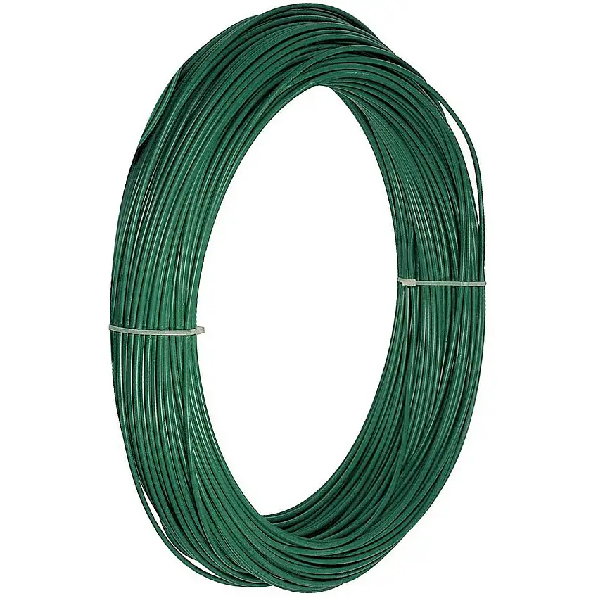 Filo in acciaio plastificato Verde per recinzione metallica, rotolo da 25 kg N.16