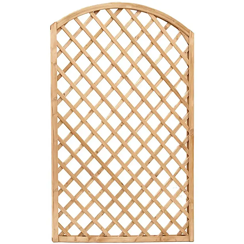 Pannello grigliato "Lasa" arco in legno di pino naturale per recinzioni giardino e terrazzo