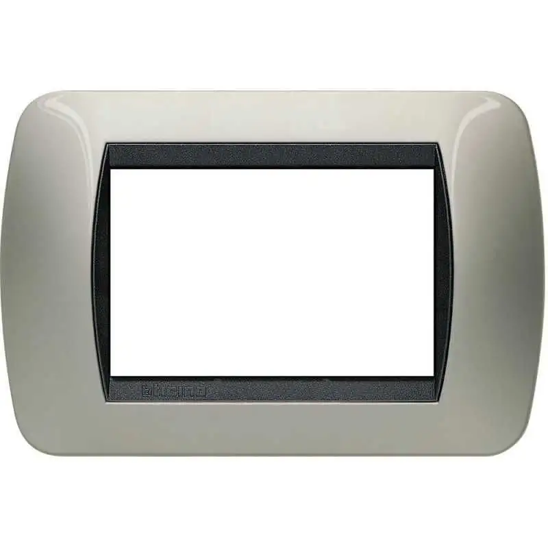 BTICINO L4803TC - Placca 3 moduli - titanio chiaro - materiale metallo