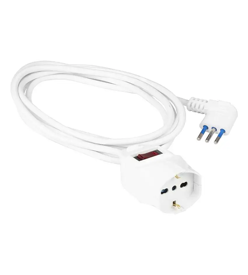 Prolunga Elettrica 3m Multipresa Pluristandard + Interruttore Polypool