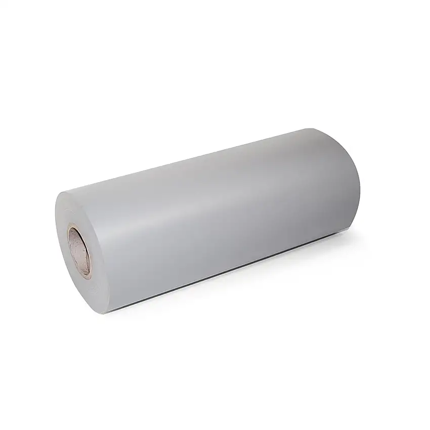 Emuca Tappeto antiscivolo per cassetti, effetto tessuto, lunghezza 20m x 480mm, Tecnoplastica, Grigia