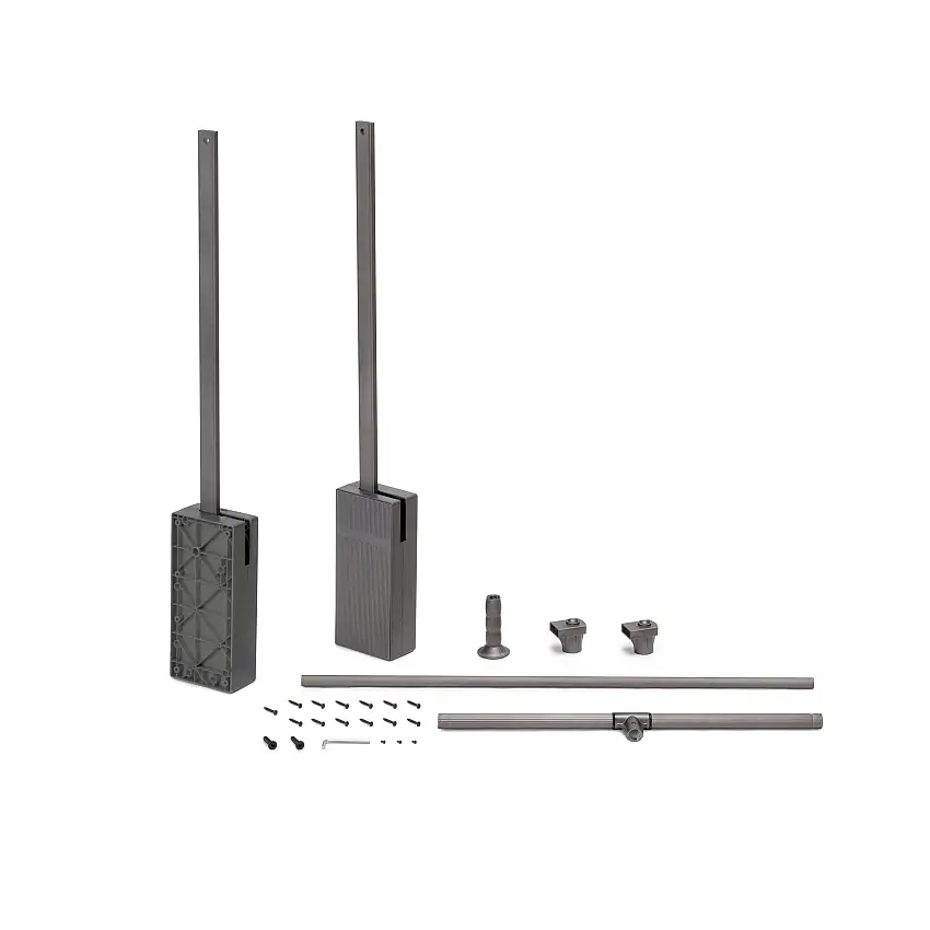 Emuca Appendiabiti per armadio Sway, larghezza regolabile 600 - 830mm, Acciaio, Alluminio e Tecnoplastica, Verniciato titanio