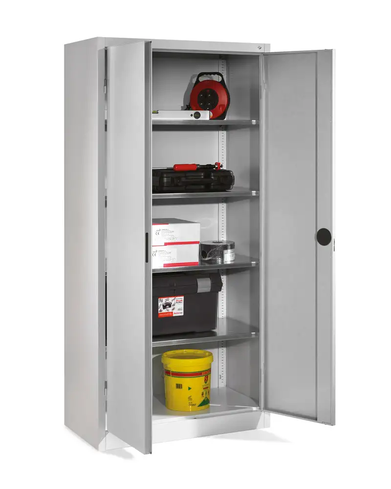 Armadio per utensili e materiali Cabo carichi pesanti,con 4 ripiani, L 930,P 600,H 1950 mm,grigio