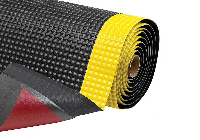Tappeto anti affaticamento ST 6 K, PVC, nero / giallo, larghezza 60 cm, lunghezza max. 21,9 m