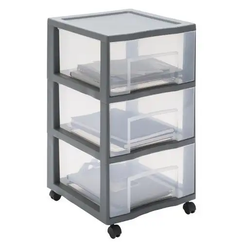 Portaoggetti in plastica XL Tag Tower 3 cassetti - Grigio - Sundis