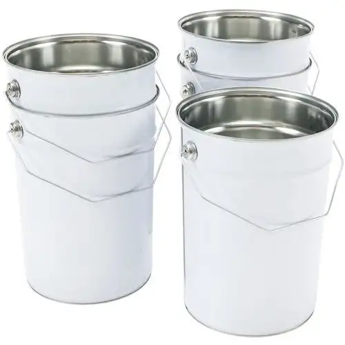 Secchio metallico bianco con coperchio piatto– Da 2,5 a 5 L