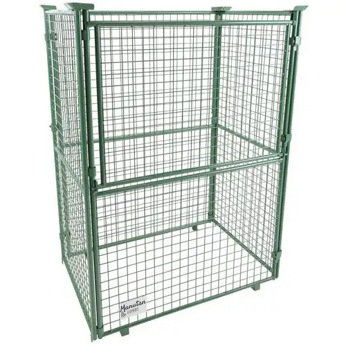 Sponda per pallet impilabile verde - 1/2 lato ribaltabile - Manutan Expert