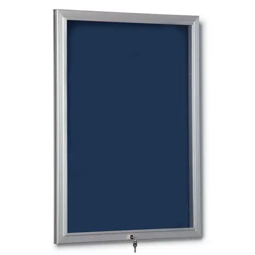 Bacheca per interni e per esterni blu - Fondo in alluminio - Anta in plexiglass