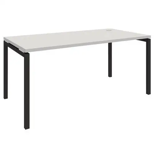 Scrivania dritta Open - Grigio chiaro/Grigio sfumato - Base regolabile