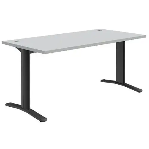 Scrivania dritta Pure - Grigio chiaro/grigio scuro - Base regolabile